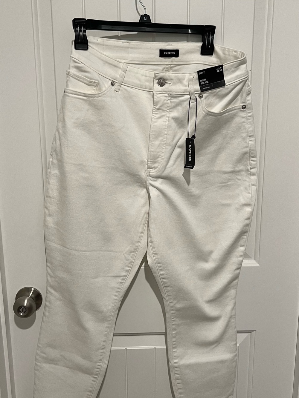 Express White Curvy Skinny High Rise Jeans